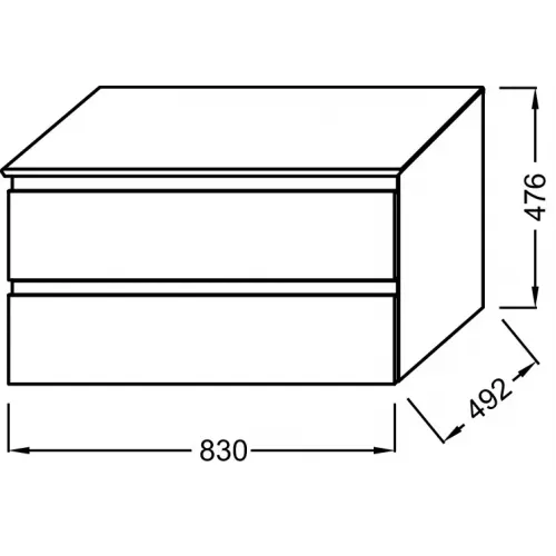 Модуль под раковину Madeleine 83х49,2х47,6 см, подсветка, белый глянцевый EB2083-J5 Jacob Delafon