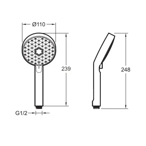Душевой гарнитур Awaken с лейкой, шлангом, мыльницей, 3 режима E99898RU-CP Jacob Delafon