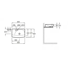 Накладная раковина Stillness 60х40х12 см, санфарфор, с отв. под смеситель E1302-00 Jacob Delafon
