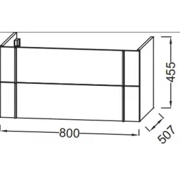 Модуль с раковиной Nouvelle Vague 81 см, коричневая кожа, подвесной монтаж EB3030-NR2+EXAR112-Z-00 Jacob Delafon