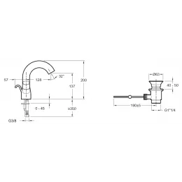 Смеситель для умывальника Talan неповоротный излив, с донным клапаном E10085RU-CP Jacob Delafon