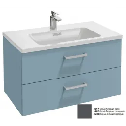 Модуль под раковину Vox 80х46х45,2 см, серый антрацит блестящий, прямоугольная ручка, 2 выдвижных ящика EB2078-R2-442 Jacob Delafon