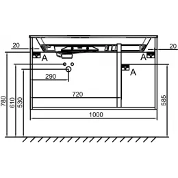 Модуль под раковину Odeon Rive Gauche 100х50,8х56,8 см, 2 ящика + 1 дверца, дуб табак, ручки хром EB2544-R5-E52 Jacob Delafon