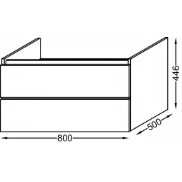 Модуль под раковину Parallel 80х50х45 см, белый глянцевый, 2 ящика EB1703-G1C Jacob Delafon
