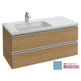 Модуль под раковину Vox 100х46х45 см, матовый аквамарин, для левосторонней раковины, 2 ящика EB2025-RA-M43 Jacob Delafon