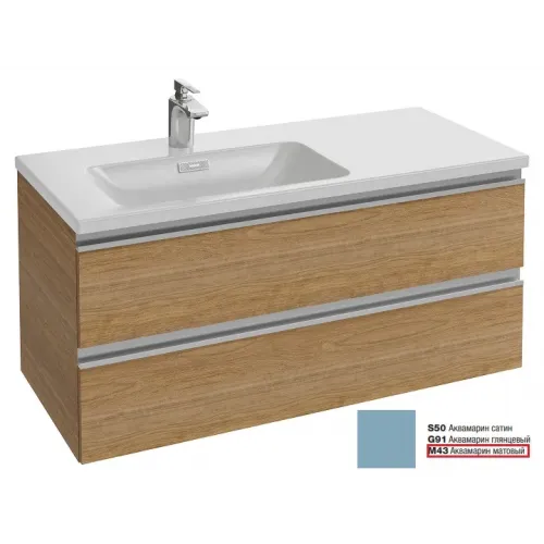 Модуль под раковину Vox 100х46х45 см, матовый аквамарин, для левосторонней раковины, 2 ящика EB2025-RA-M43 Jacob Delafon