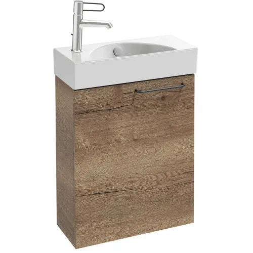 Модуль под раковину Odeon Rive Gauche 48,5х21,3х59,1 см, левосторонний, дуб табак, ручка чёрная EB2581G-R9-E52 Jacob Delafon