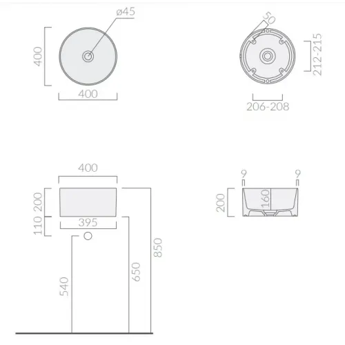 Раковина GALASSIA CORE40 7306OC