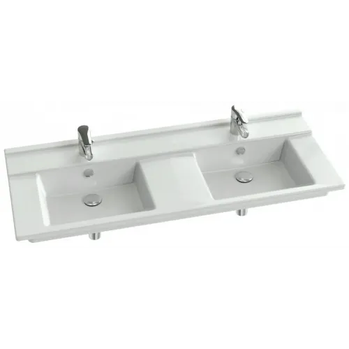 Модуль с раковиной Struktura 120 см, серый антрацит, 4 дверцы, меламиновая полочка, с 2 отверстиями под смеситель, подвесной монтаж EXF112-00+EB1283-N14 Jacob Delafon