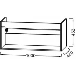 Модуль под раковину Vox 100х46х45,2 см, квебеский дуб EB2035-E10 Jacob Delafon