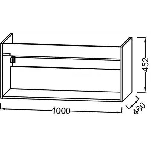 Модуль под раковину Vox 100х46х45,2 см, квебеский дуб EB2035-E10 Jacob Delafon