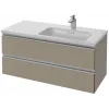 Модуль с раковиной Vox 100 см, 2 ящика, плавное закрывание, раковина-столешница, подвесная, серая кожа, подвесной монтаж EXAD112-Z-00+EB2026-RA-N29 Jacob Delafon