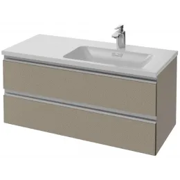 Модуль с раковиной Vox 100 см, 2 ящика, плавное закрывание, раковина-столешница, подвесная, серая кожа, подвесной монтаж EXAD112-Z-00+EB2026-RA-N29 Jacob Delafon