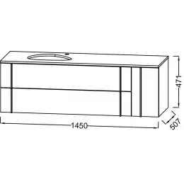 Модуль под раковину Nouvelle Vague 145х51х47 см, 2 ящика, светло-коричневый сатин EB3044-S32 Jacob Delafon