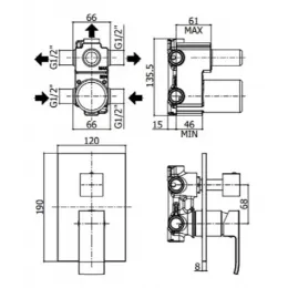Смеситель для душа Paffoni Elle EL019CR/M