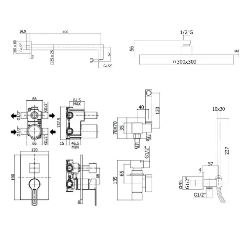 Комплект для душа PAFFONI Ringo KITZRIN015CR/MKING