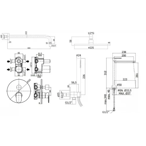Комплект для душа Paffoni Candy KITCA018RCR081