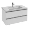 Модуль с раковиной Vox 80 см, 2 ящика, плавное закрывание, белый блестящий лак, подвесной монтаж EB2028-RA-G1C+EXAE112-Z-00 Jacob Delafon
