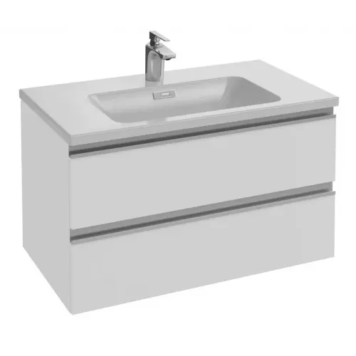 Модуль с раковиной Vox 80 см, 2 ящика, плавное закрывание, белый блестящий лак, подвесной монтаж EB2028-RA-G1C+EXAE112-Z-00 Jacob Delafon