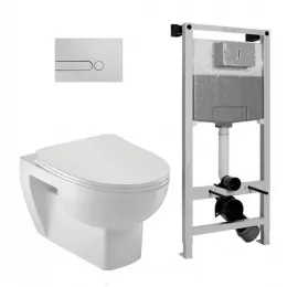 Комплект с инсталляцией Odeon Up с микролифтом, безободковый E4570-00+8322K-00 +E5504-NF+E4326-CP Jacob Delafon