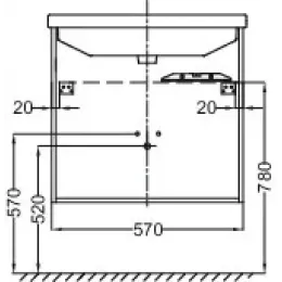 Модуль под раковину Struktura 57х47х56 см, серый антрацит, 2 выдвижных ящика EB1276-N14 Jacob Delafon