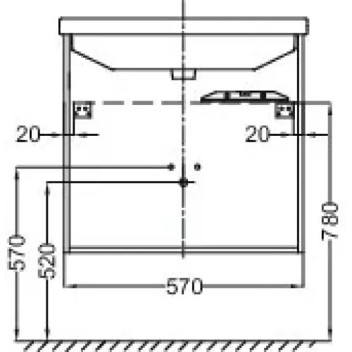 Модуль под раковину Struktura 57х47х56 см, серый антрацит, 2 выдвижных ящика EB1276-N14 Jacob Delafon