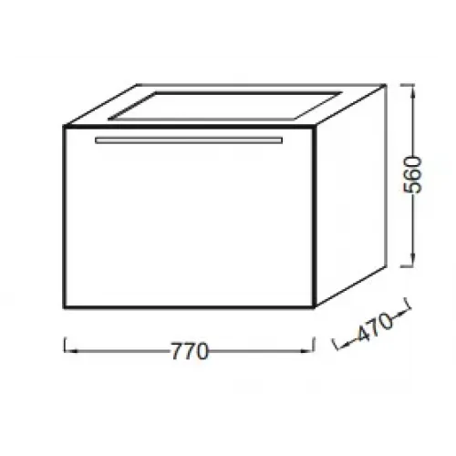 Модуль под раковину Struktura 77х47х56 см, серый антрацит, 1 выдвижной ящик EB1285-N14 Jacob Delafon