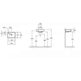 Модуль с раковиной Formilia 40 см, арлингтонский дуб, 1 дверца с нижним открытием, подвесной монтаж E4786-00+EB1096-E70 Jacob Delafon