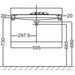 Модуль под раковину Rythmik 59,5х36х42,4 см, малиновый глянцевый, 2 выдвижных ящика EB1300-R3 Jacob Delafon