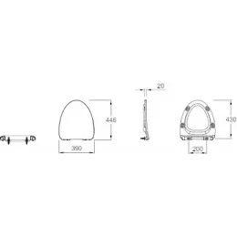 Сиденье для унитаза Nouvelle Vague с металлическими шарнирами, термодюр, с микролифтом, быстросъемное E20069-00 Jacob Delafon