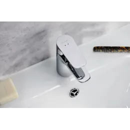 Смеситель для умывальника Aleo 9 л/мин, неповоротный излив, с донным клапаном E98332-4-CP Jacob Delafon