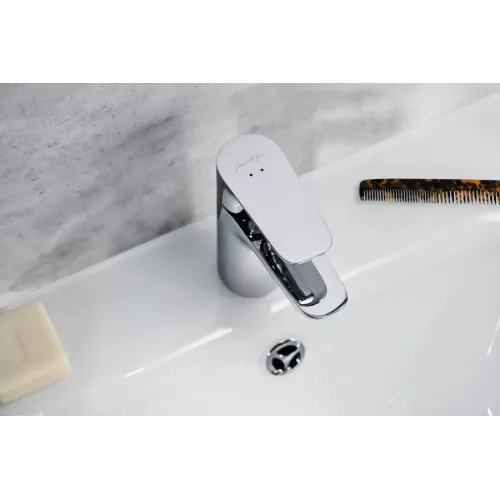 Смеситель для умывальника Aleo 9 л/мин, неповоротный излив, с донным клапаном E98332-4-CP Jacob Delafon