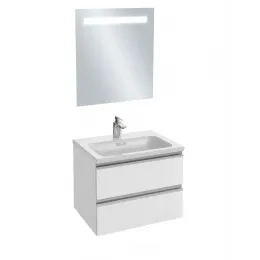 Комплект мебели для ванной Vox 60 см, белый, светодиодная подсветка, отверстие для смесителя, подвесной монтаж, с подсветкой EB1411-NF+EXAF112-Z-00+EB2030-RA-N18 Jacob Delafon