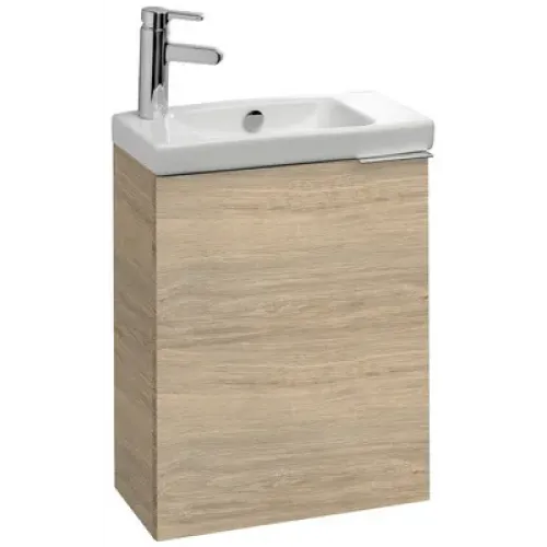 Комплект мебели для ванной Odeon Up 50 см, квебекский дуб, реверсивная дверца, внутренний ящик, подвесной монтаж E4701-00+EB1081-NF+EB863-E10 Jacob Delafon
