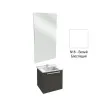 Комплект мебели для ванной Struktura 60 см, белый меламин, 1 выдвижной ящик, 1 отверстие под смеситель, высокое зеркало, подвесной монтаж EB1208-NF+EXI112-00+EB1284-N18 Jacob Delafon