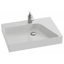 Подвесная раковина Rythmik pure 65х46х10,3 см, лвосторонняя, 1 отверстие для смесителя, без переливного отверстия, санфарфор EVN112-00 Jacob Delafon