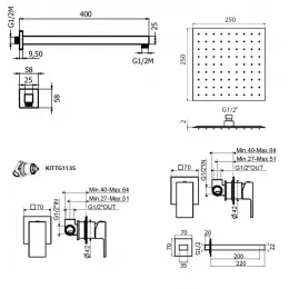 Комплект для душа Plumberia Selection TAG KITTG01NO220