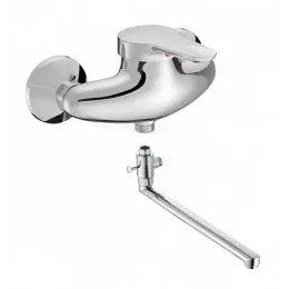 Настенный смеситель Kandel поворотный излив, с выходом на душ (без лейки) E666/E16318-4-M Jacob Delafon