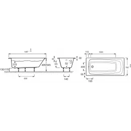 Акриловая ванна Patio 150х70 см, белый лед, производство Россия E6810RU-01 Jacob Delafon