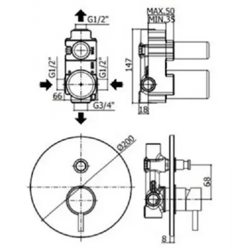 Смеситель для душа Paffoni Candy CA015CR