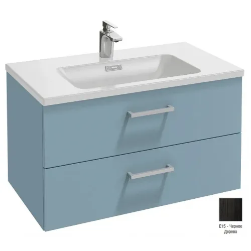Модуль с раковиной Vox 80 см, черное дерево, прямая ручка, подвесной монтаж EXAE112-Z-00+EB2078-R4-E15 Jacob Delafon