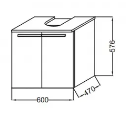 Модуль под раковину Struktura 60х47х58 см, ореховое дерево, 2 дверцы EB1384-E16 Jacob Delafon