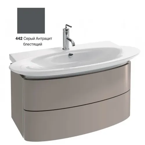 Модуль с раковиной Presqu'ile 100 см, серый антрацит лак, подвесной монтаж E4436-00+EB1104-442 Jacob Delafon