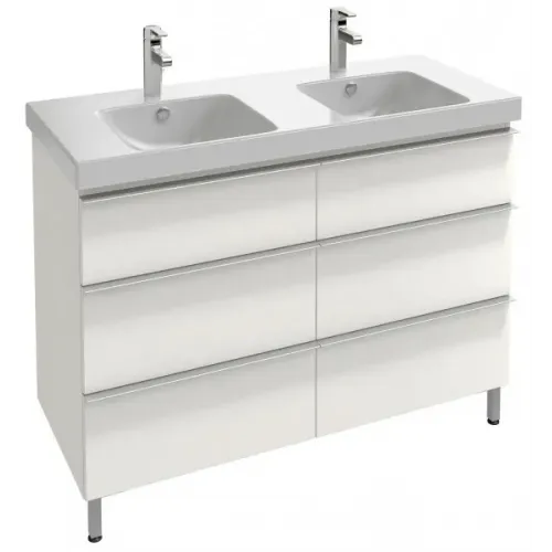 Модуль под раковину Odeon Up 117х48,5х73,8 см, 6 ящиков + 2 ящичка для аксессуаров, белый глянцевый EB995-G1C Jacob Delafon