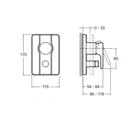 Лицевая часть встраиваемого смесителя Singulier 2 функции E98720-CP Jacob Delafon