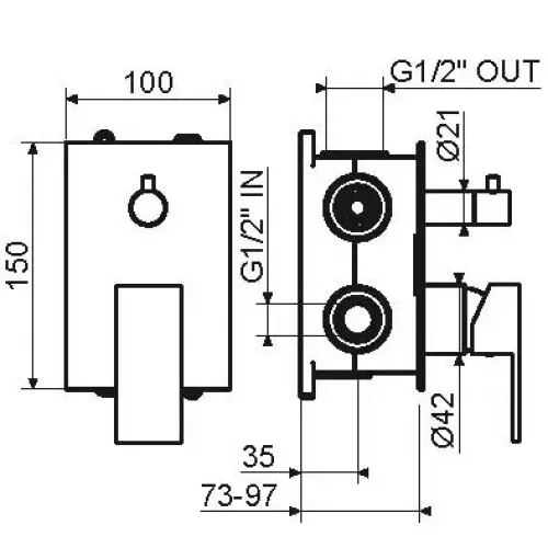 Комплект смесителя для душа Plumberia Selection KITTG1901CR