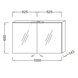 Зеркало Odeon Up 105х65 см, зеркальный шкаф, подсветка, серый дуб, с подсветкой EB787RU-E71 Jacob Delafon