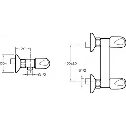 Настенный смеситель без излива Galeo без лейки E71923-CP Jacob Delafon