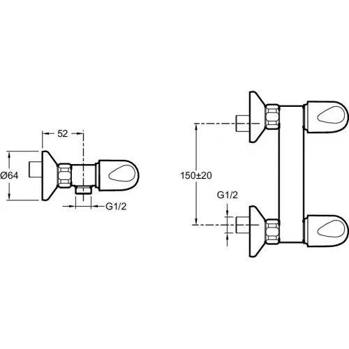 Настенный смеситель без излива Galeo без лейки E71923-CP Jacob Delafon