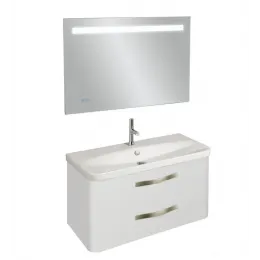 Комплект мебели для ванной Replay 100 см, белый, 2 ящика, с подсветкой, подвесной монтаж E4487-00+EB1161-NF+EB1047-G1C Jacob Delafon